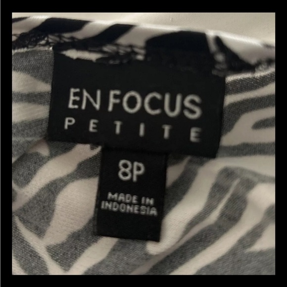 Enfocus Petite Women’s Black White Stretch Casual Career Dress Size 8P - Picture 8 of 9